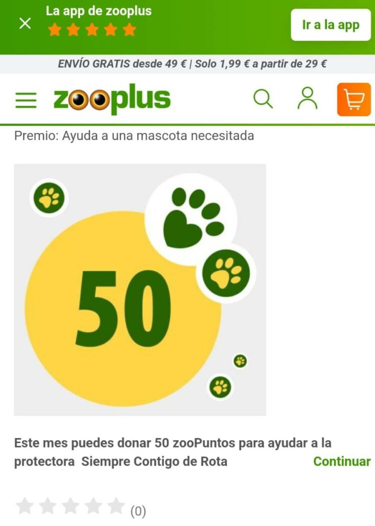 AYÚDANOS ESTE MES COMPRANDO EN ZOOPLUS.ES